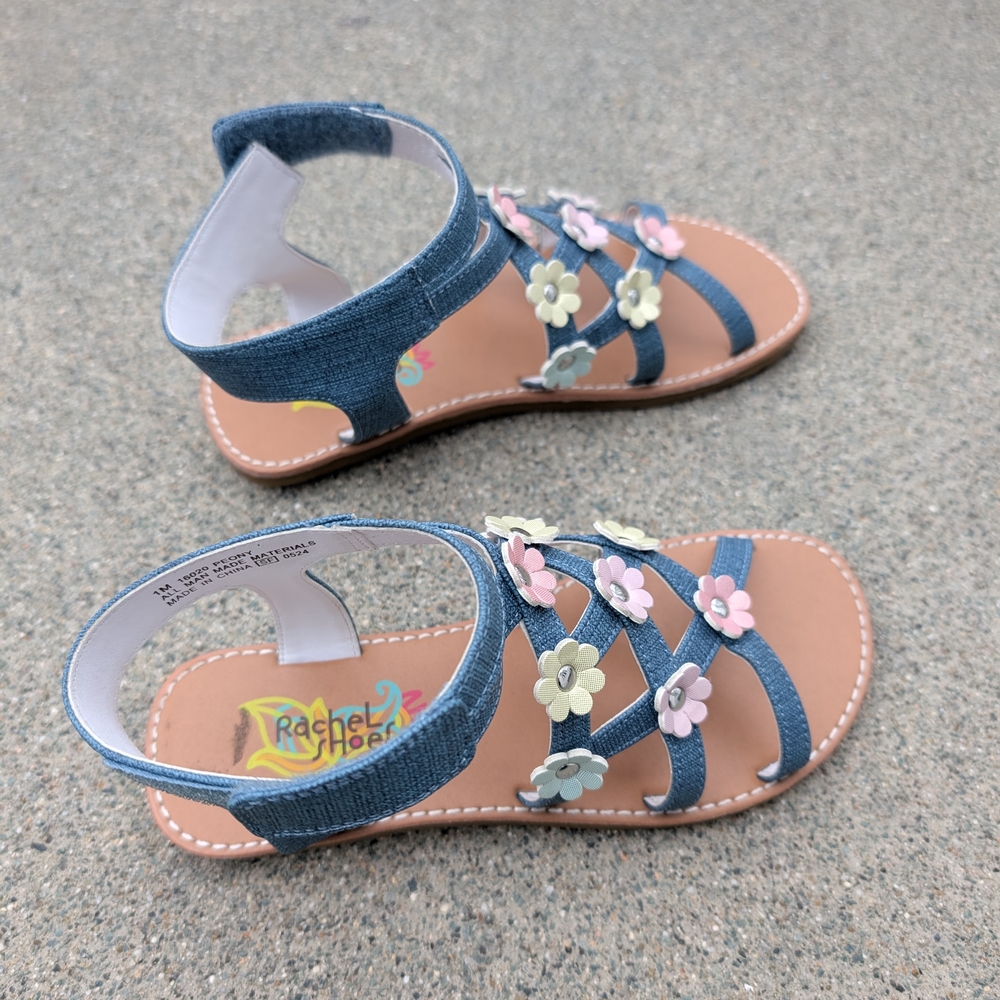 Rachel Shoes Blue and Pink Floral Sandals - Picture 2 of 5